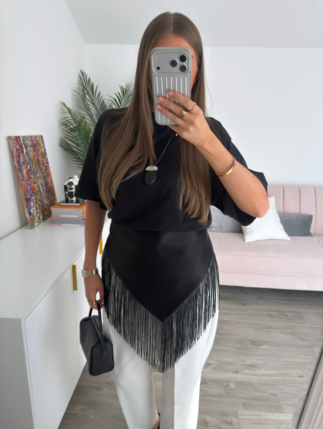 Satin Fringe Scarf Belt