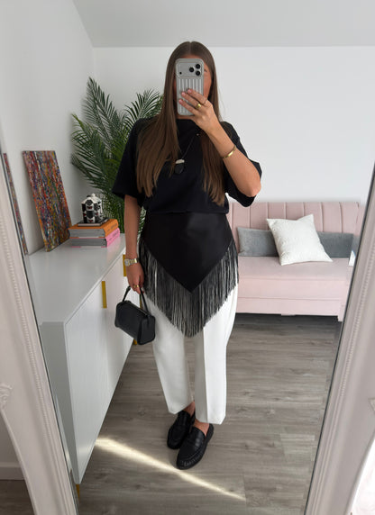 Satin Fringe Scarf Belt