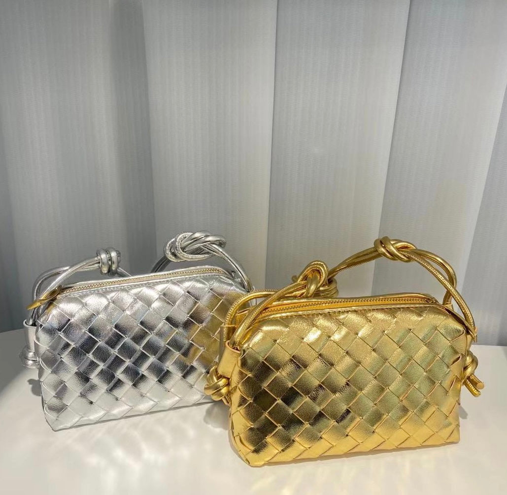 Bela Metallic Woven Bag