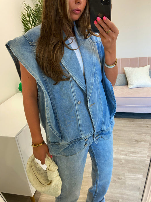 Dalia Denim Sleeveless Jacket